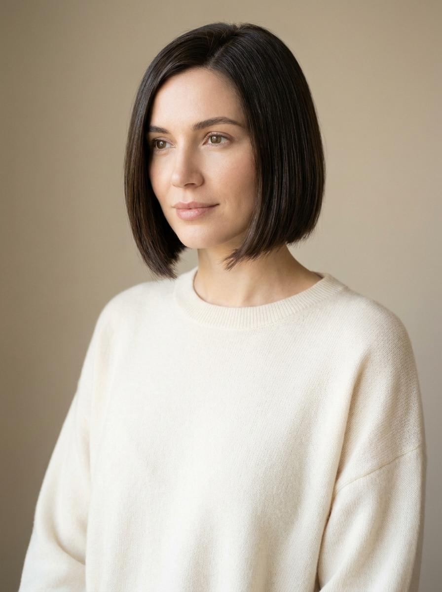 Sleek Bob mit Seitenscheitel - kurzen Bob stylen